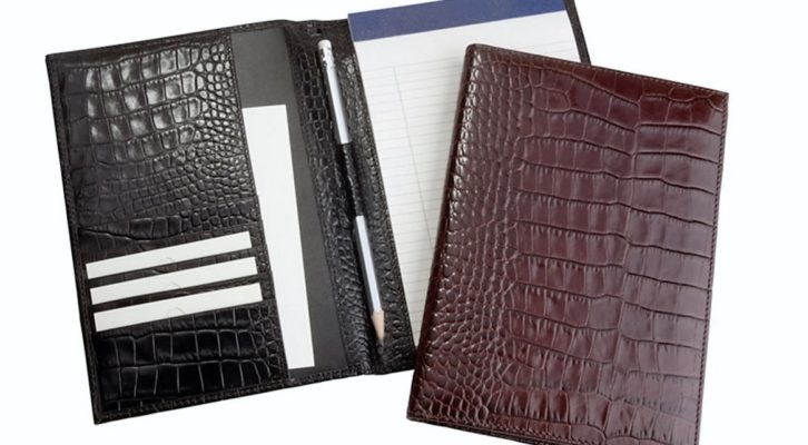 Crocodile Leather Notebook, Graphic Image Leather